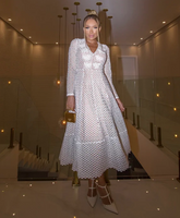 VESTIDO MIDI EM RENDA OFF WHITE MILLA